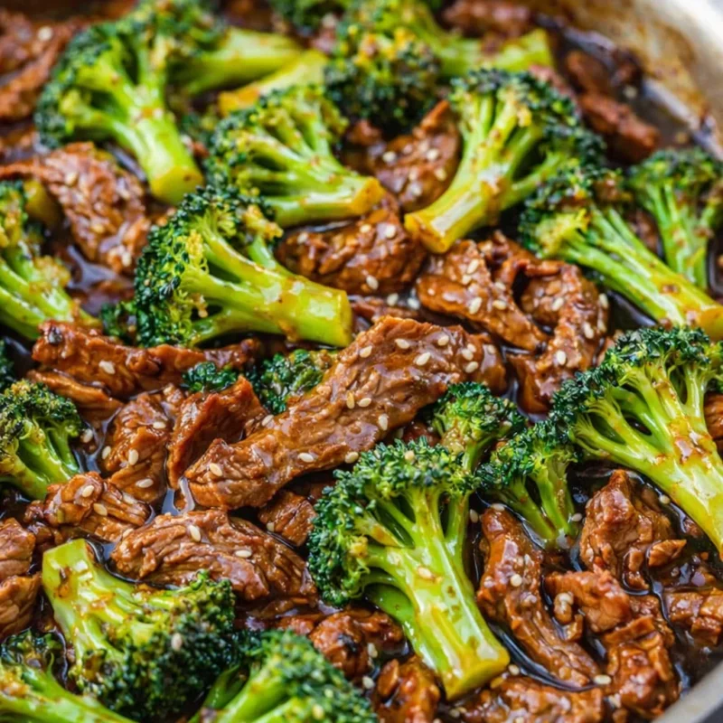 Delicious beef and broccoli stir-fry with vibrant broccoli and tender beef slices.