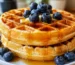 Delicious golden waffles made from a simple easy waffle recipe.