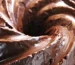 Close-up of a glossy chocolate-glazed Bundt cake, the finish for this chocolate pound cake recipe