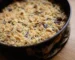 Cherry dump cake recipe idea: baked cherry dessert with a golden crumbly topping in a dark pan
