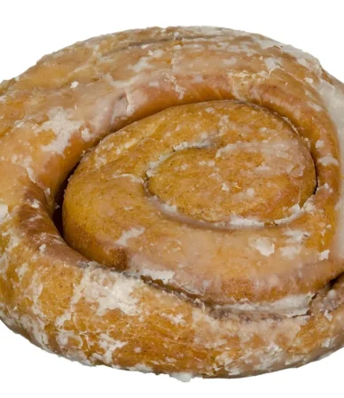 Glazed cinnamon swirl pastry, the honey bun flavor that this honey bun cake recipe copies in a sheet cake